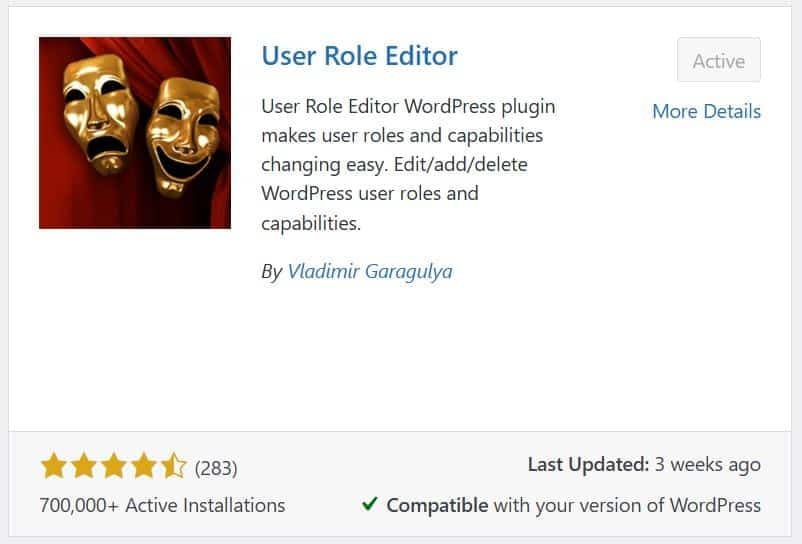 WP User Role Editor Plugin