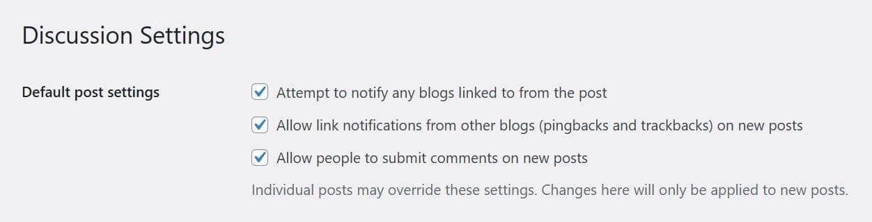 WordPress Discussion Settings